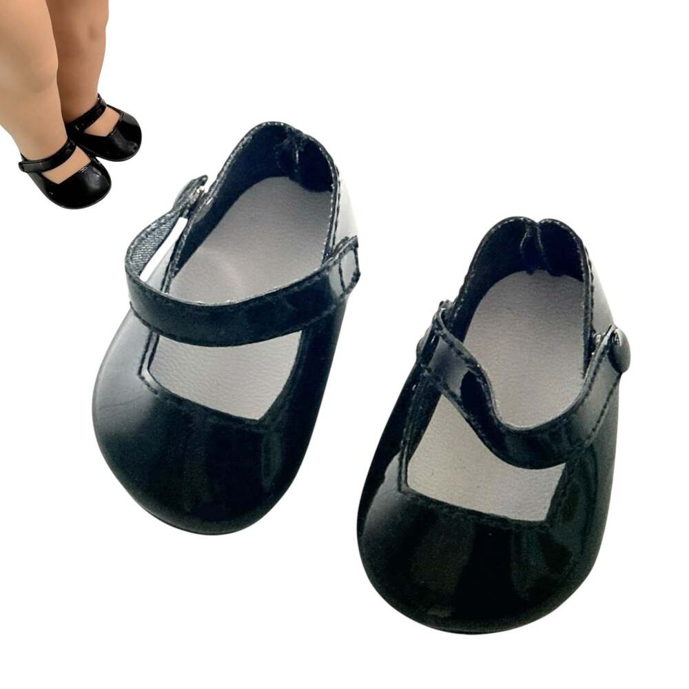 American Girl Molly Samantha Shoes Black Patent Mary Jane Pleasant Co Snap Strap